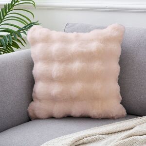 uxcell 1 Pc Faux Fur Cozy Throw Pillow Case 18 x 18 Inch Light Pink